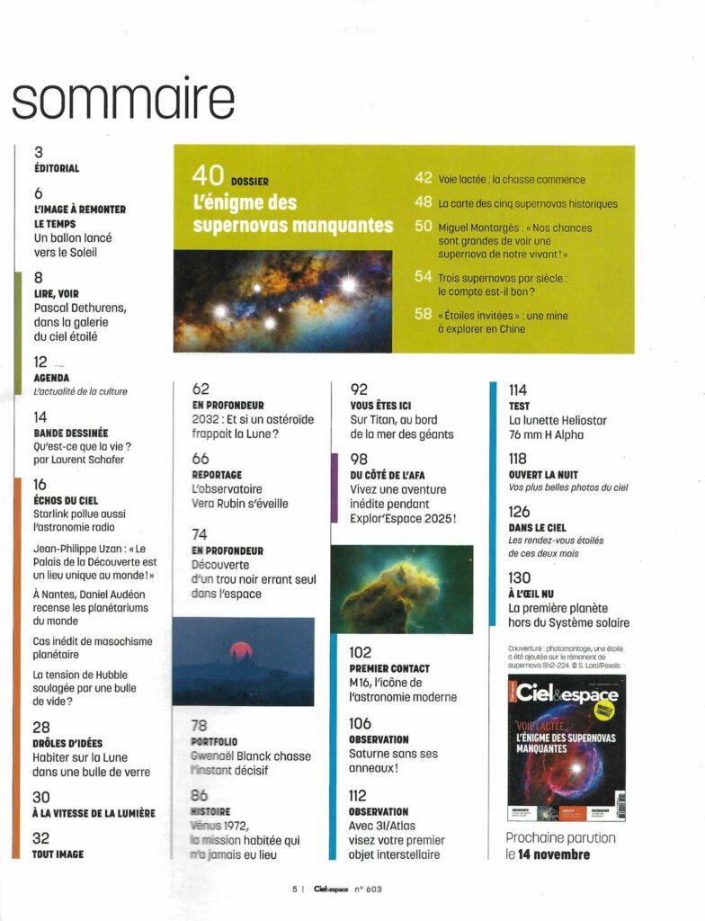 ciel et espace numéro 603